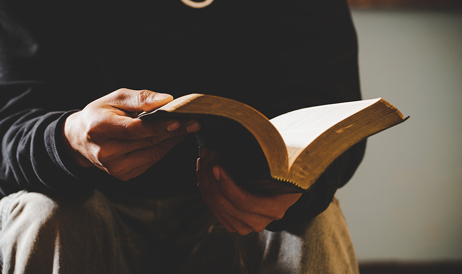 Pastor reading the bible